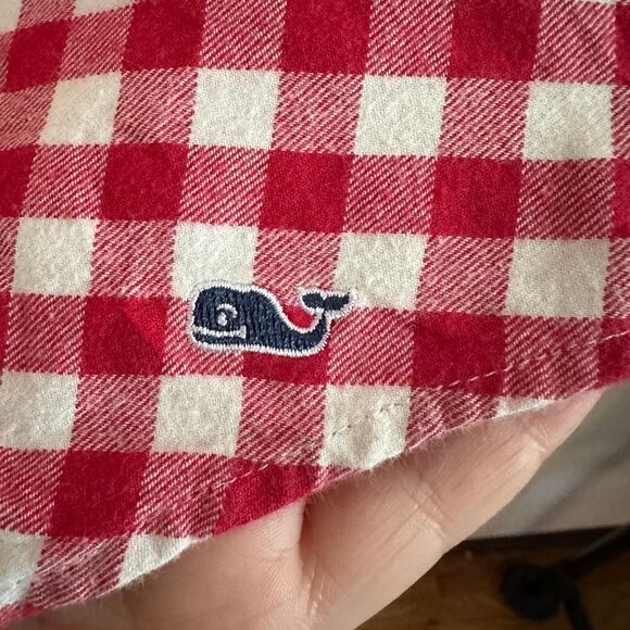 VINEYARD VINES | Red Gingham Check Flannel Button Down Shirt Preppy | Size 6 - Picture 4 of 7